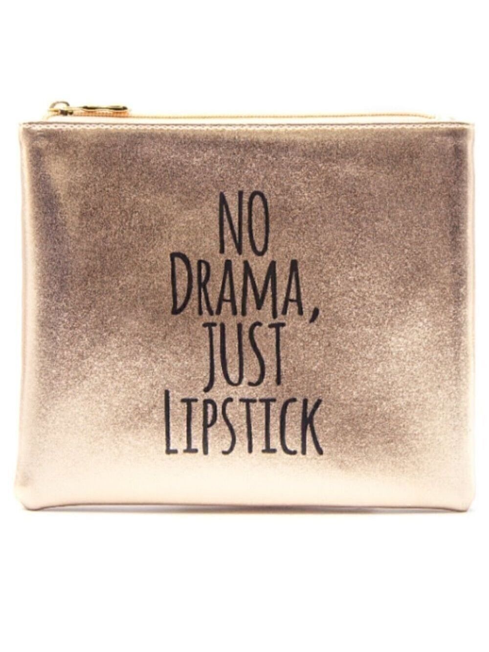 Rose Gold Vegan Leather- NO DRAMA Just Lipstick -Cosmetic Bags x 2 !!! So cute!